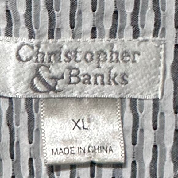 Christopher & Banks Women's Plaid Button-Up Top Size XL Causal 3/4 sleeve - Picture 3 of 5